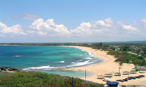 Tra Co beach, a significant stop-over on approaching Vietnam